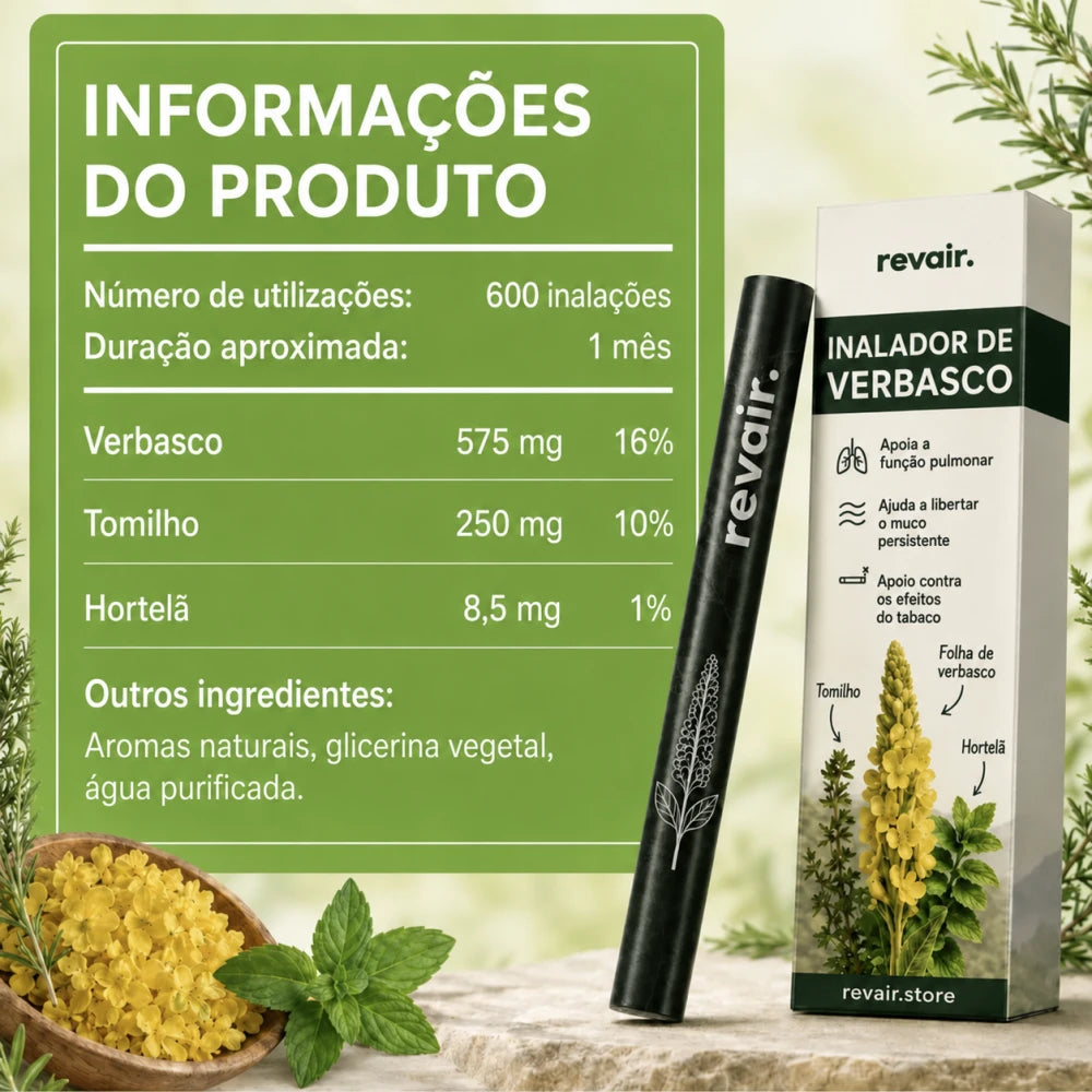 Inalador Respiratório Revair de Verbasco